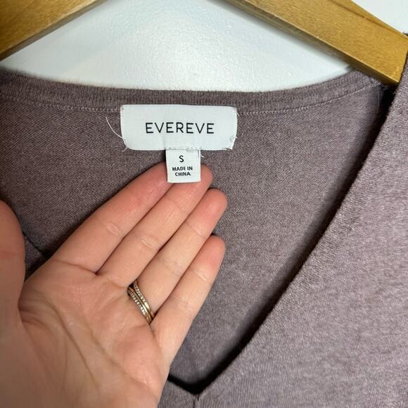Evereve Everly Mauve Purple Pullover V-neck Ribbed Sweater Size Small - Picture 3 of 6